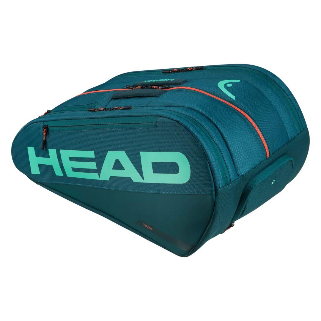 Grön och orange Head Tour Padel Bag L sedd från sidan