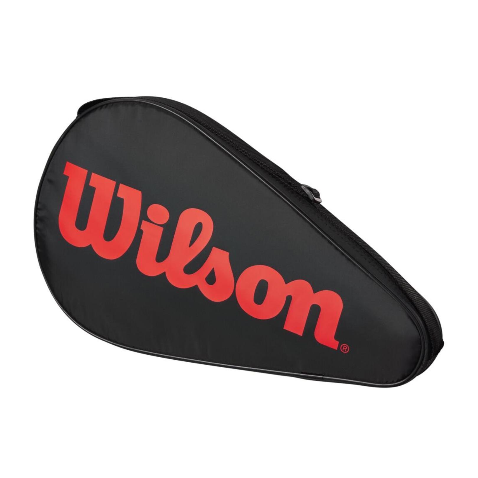 Svart Wilson Padel Cover med röd logotyp och justerbar axelrem