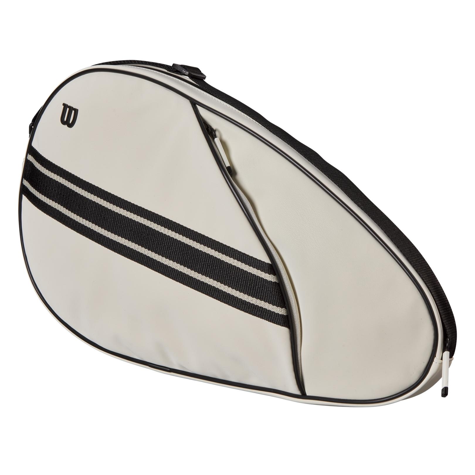 Ljust Wilson Padel Premium Cover med svart kant och yttre blixtlåsficka